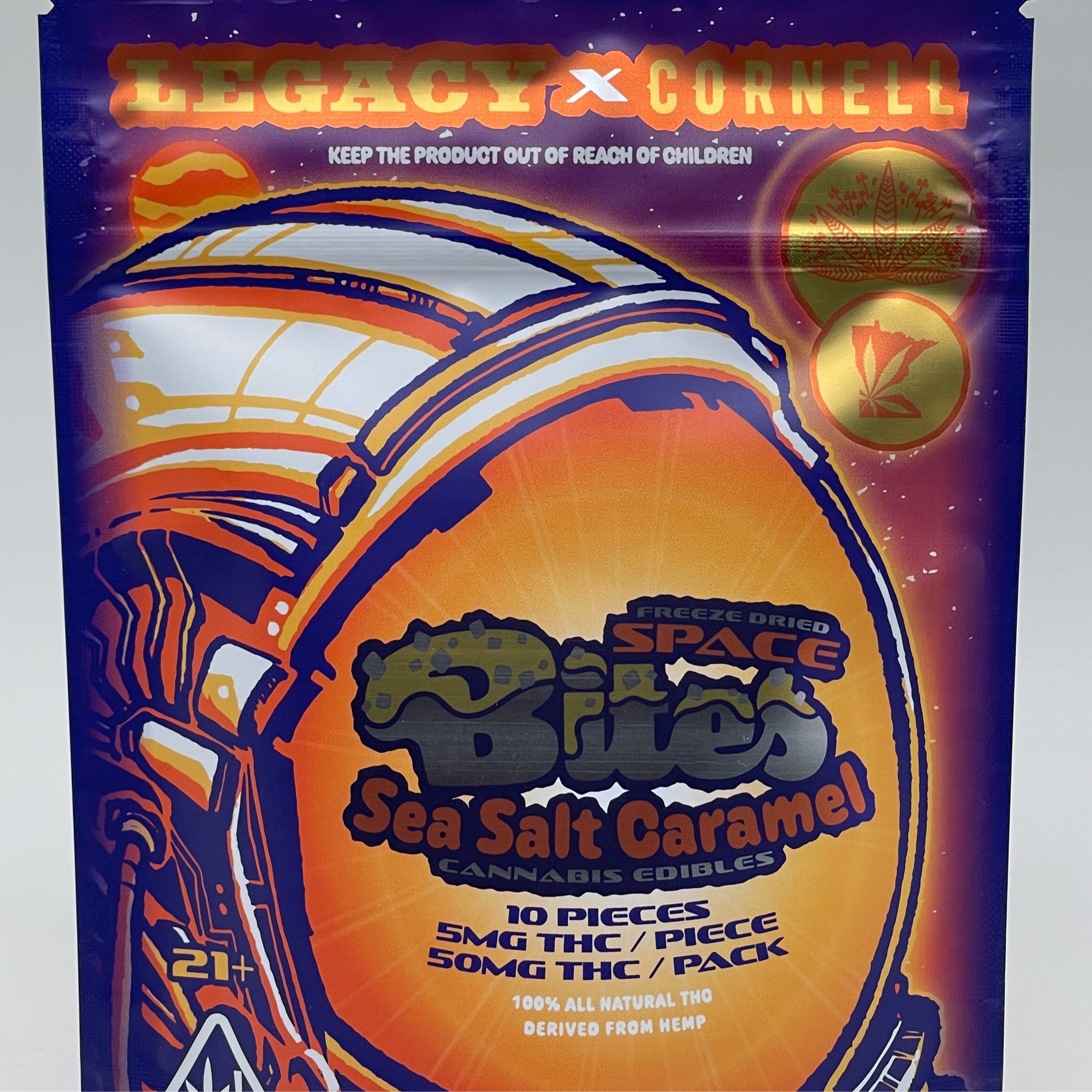 Space Bites Sea Salt Caramel 50 mg Natural Hemp THC | Cornell